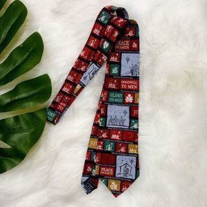 Christmas Tie Silk Glory to God Peace to God Peace on Earth Tie 100% Silk